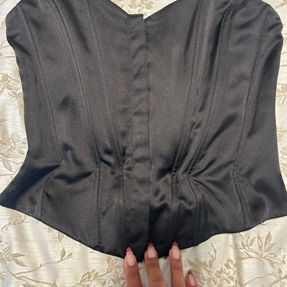 Zara Elegant Black Satin Top
